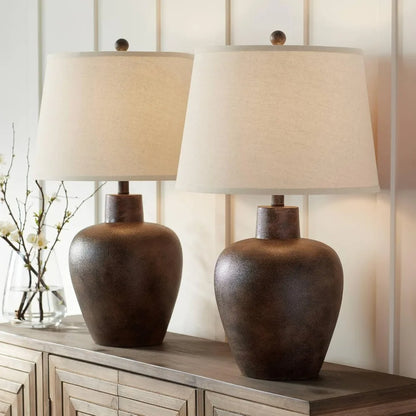 Set of 2 Farmhouse Rustic Lamps