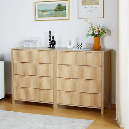 4 to 8-Drawer Fluted Double Dressers