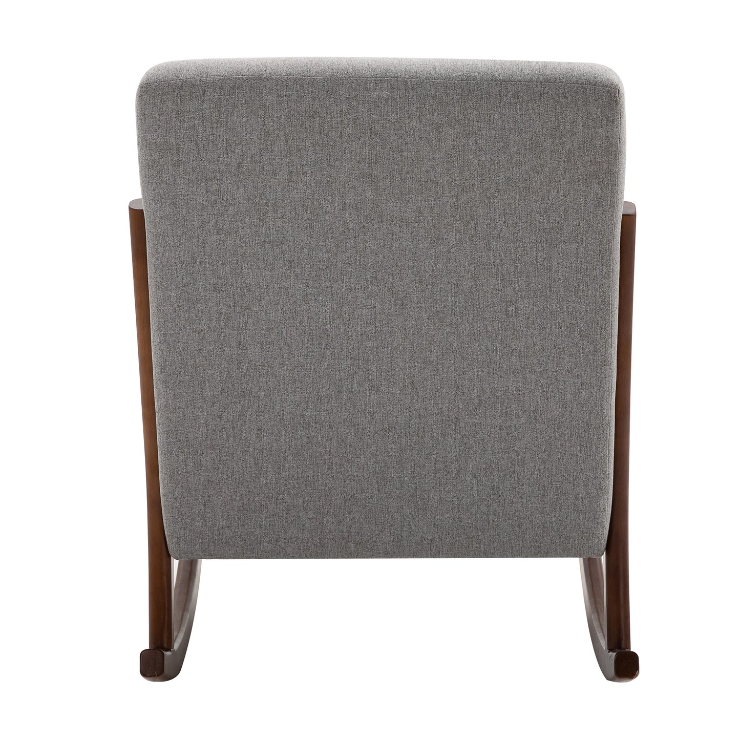 Wooden Framed Light Grey Linen Rocking Chair