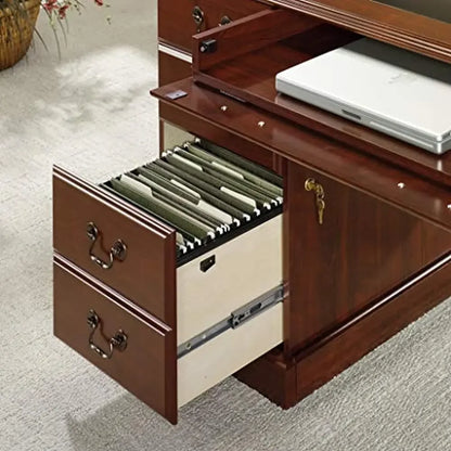 75"-W Cherry Finish Executive Desk