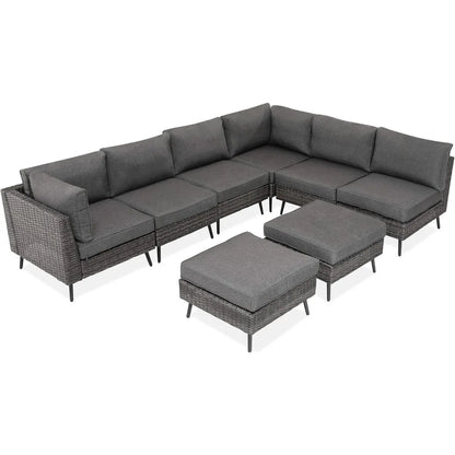 6-8Pc Rattan Wicker Patio Conversation Sets