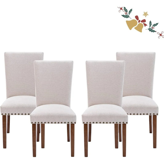 Set of 4, Upholstered Dining Chairs in 6 Colors