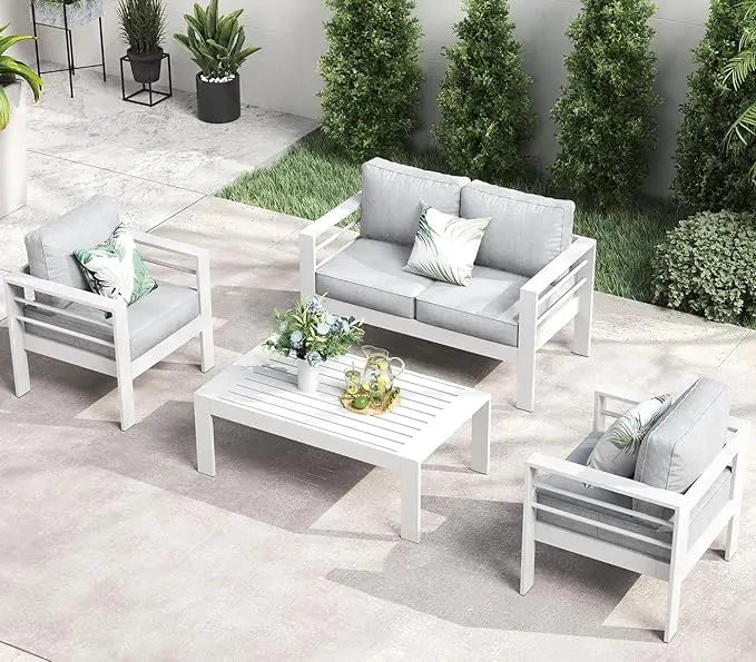 4 or 5 Pc-Patio Sectional Furniture With Fire Pit Table or Coffee Table