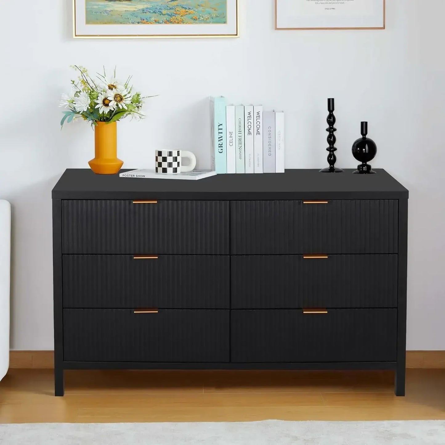 4 to 8-Drawer Fluted Double Dressers