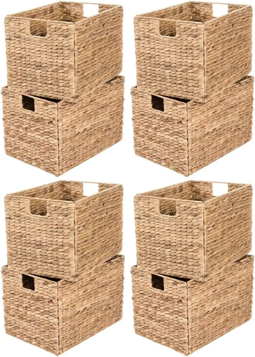 8 Pack Hyacinth Wicker Baskets
