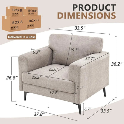 Linen Oversized Accent Chairs